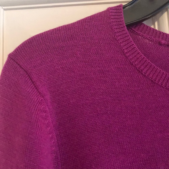 Ann Taylor Womens Sweater Crew Neck Dark Pink - Picture 4 of 8
